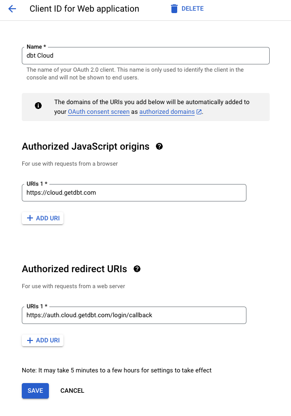 GSuite Credentials configuration GSuite Credentials configuration